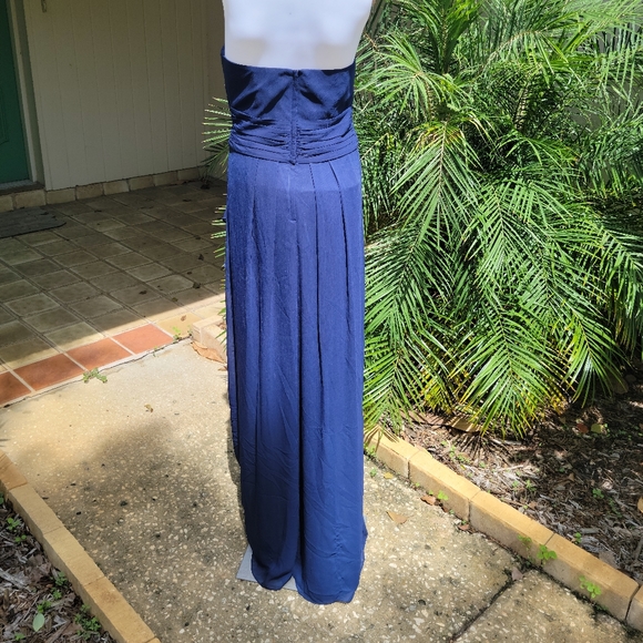 David's Bridal Navy Long Dress Size 4 Strapless - Picture 10 of 11